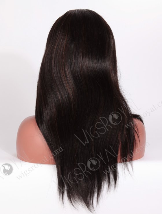 16" Indian Remy Hair Straight Wig 1b/4# Dark Highlighted Color Human Hair Wigs FLW-01292-11704