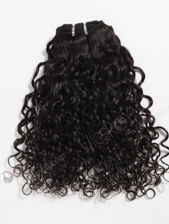 In Stock Brazilian Virgin Hair 14" Natural Curly Natural Color Machine Weft SM-097-11835