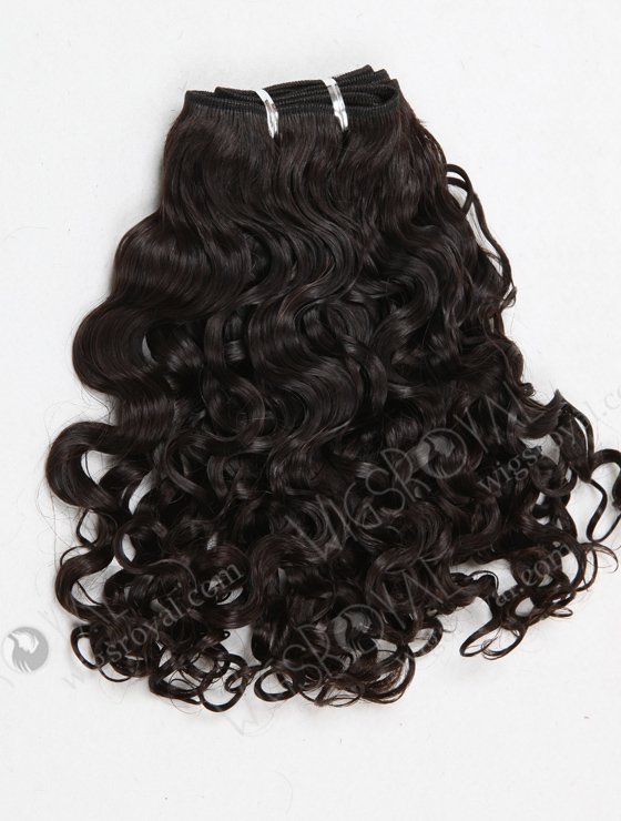 In Stock Brazilian Virgin Hair 12" Natural Curly Natural Color Machine Weft SM-449-11830