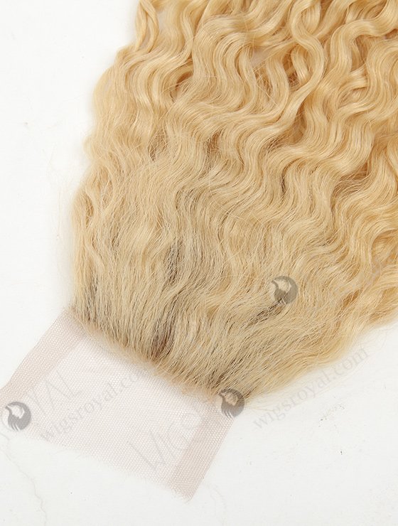 In Stock 3"*3.5" European Virgin Hair 16" 10mm curl 613# Color Silk Top Closure STC-356-11506