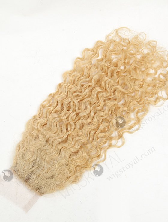 In Stock 3"*3.5" European Virgin Hair 16" 10mm curl 613# Color Silk Top Closure STC-356-11505