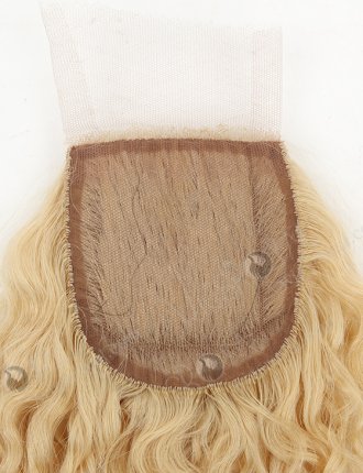 In Stock 3"*3.5" European Virgin Hair 16" 10mm curl 613# Color Silk Top Closure STC-356