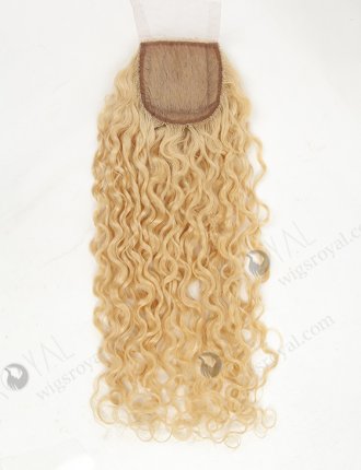 In Stock 3"*3.5" European Virgin Hair 16" 10mm curl 613# Color Silk Top Closure STC-356