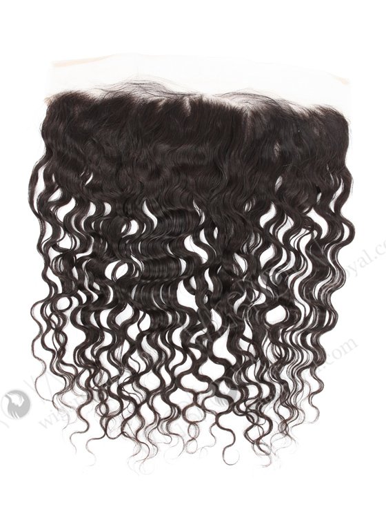 In Stock Indian Remy Hair 16" Natural Curly Natural Color Lace Frontal SKF-078-12289