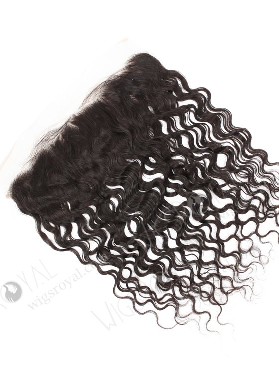 In Stock Indian Remy Hair 16" Natural Curly Natural Color Lace Frontal SKF-078-12285