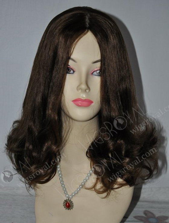 In Stock Chinese Virgin Hair 14" Straight with Big Curl at Tip Custom Color Jewish Wig JWC1409M