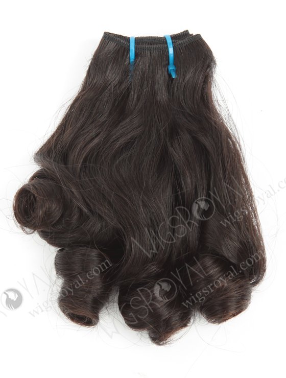 In Stock 7A Peruvian Virgin Hair 12" Double Draw Wavy With Curl Tip Natural Color Machine Weft SM-6119-12700