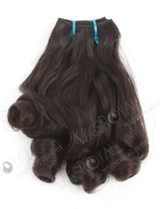 In Stock 7A Peruvian Virgin Hair 12" Double Draw Wavy With Curl Tip Natural Color Machine Weft SM-6119