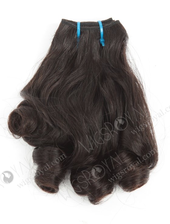 In Stock 7A Peruvian Virgin Hair 12" Double Draw Wavy With Curl Tip Natural Color Machine Weft SM-6119
