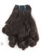 In Stock 7A Peruvian Virgin Hair 12" Double Draw Wavy With Curl Tip Natural Color Machine Weft SM-6119