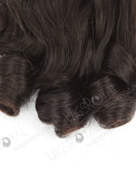 In Stock 7A Peruvian Virgin Hair 12" Double Draw Wavy With Curl Tip Natural Color Machine Weft SM-6119-12701