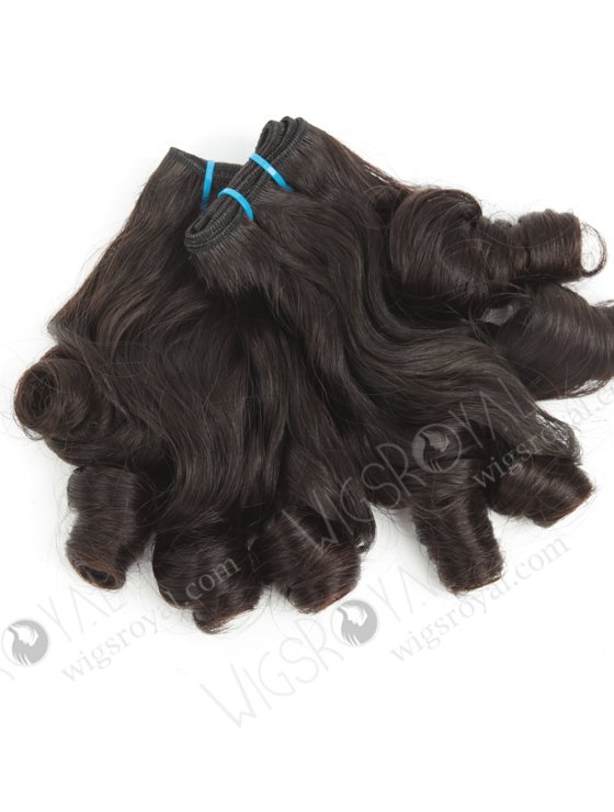 In Stock 7A Peruvian Virgin Hair 12" Double Draw Wavy With Curl Tip Natural Color Machine Weft SM-6119-12702