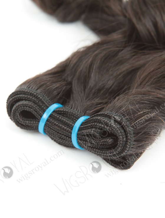 In Stock 7A Peruvian Virgin Hair 12" Double Draw Wavy With Curl Tip Natural Color Machine Weft SM-6119-12703