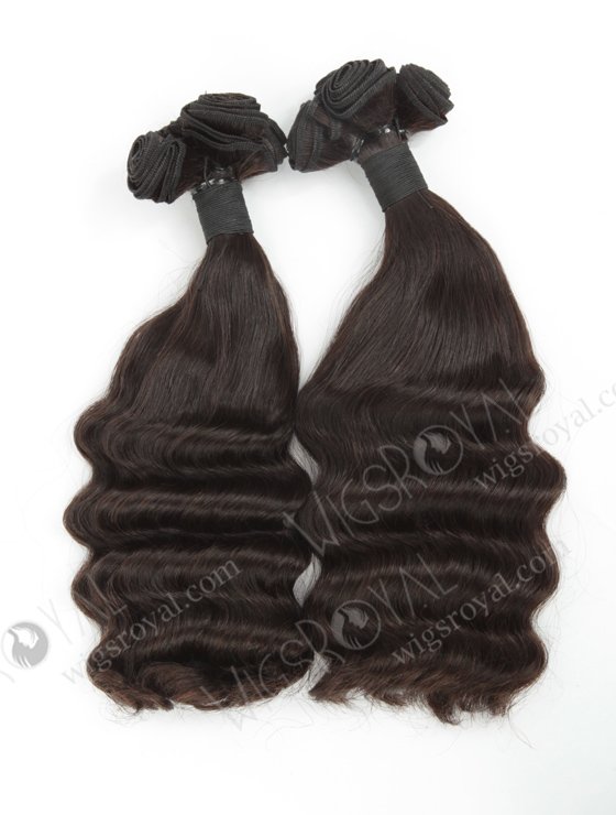 In Stock 7A Peruvian Virgin Hair 12" Double Drawn Half Deep Wave Natural Color Machine Weft SM-6100-12895