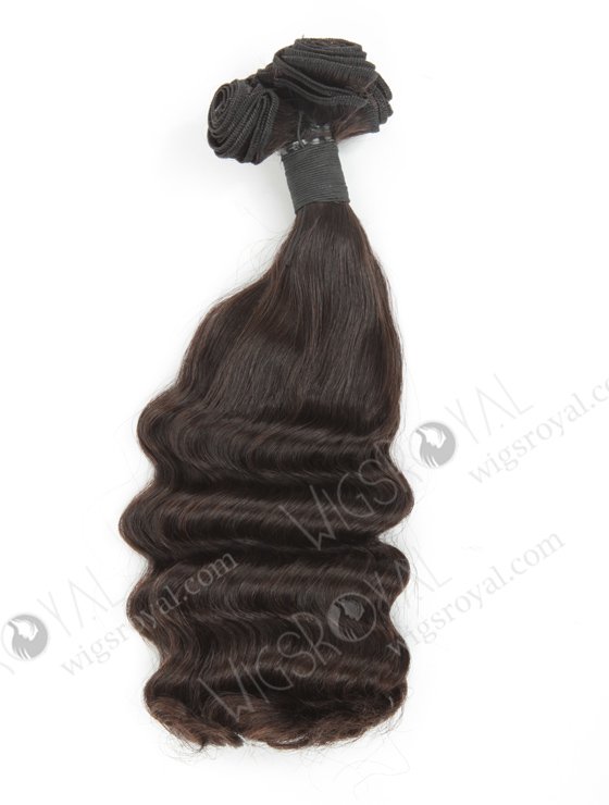 In Stock 7A Peruvian Virgin Hair 12" Double Drawn Half Deep Wave Natural Color Machine Weft SM-6100-12896
