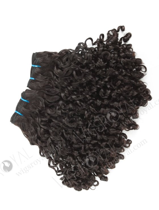 In Stock 7A Peruvian Virgin Hair 14" Double Drawn Tight Pissy Curl Natural Color Machine Weft SM-6122-12724