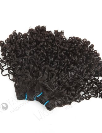 In Stock 7A Peruvian Virgin Hair 14" Double Drawn Tight Pissy Curl Natural Color Machine Weft SM-6122