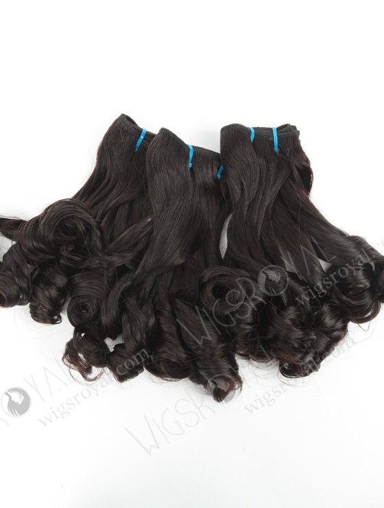 In Stock 7A Peruvian Virgin Hair 12" Double Drawn Tighter Tip Curl Natural Color Machine Weft SM-6120-12707