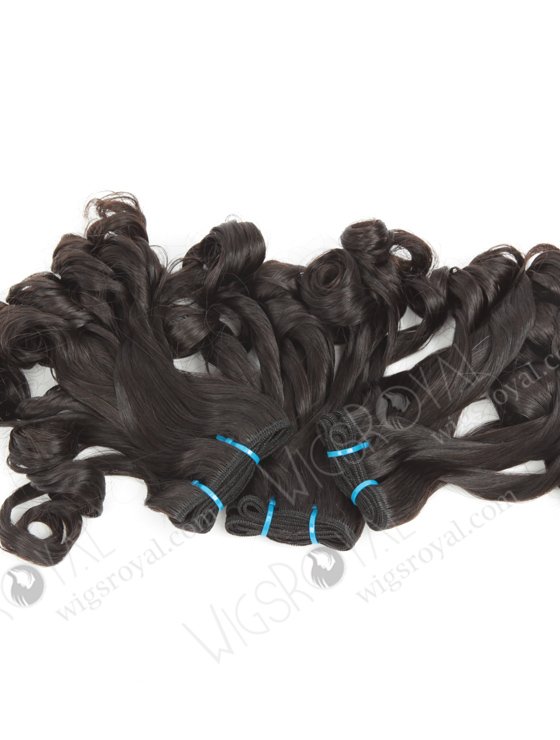 In Stock 7A Peruvian Virgin Hair 12" Double Drawn Tighter Tip Curl Natural Color Machine Weft SM-6120-12708