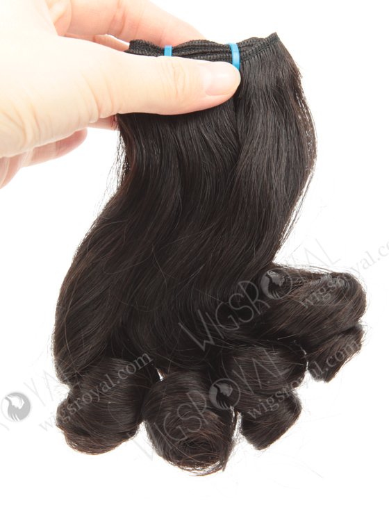 In Stock 7A Peruvian Virgin Hair 10" Double Drawn Wavy With Curl Tip Natural Color Machine Weft SM-6118-12693
