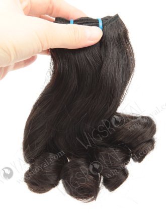 In Stock 7A Peruvian Virgin Hair 10" Double Drawn Wavy With Curl Tip Natural Color Machine Weft SM-6118