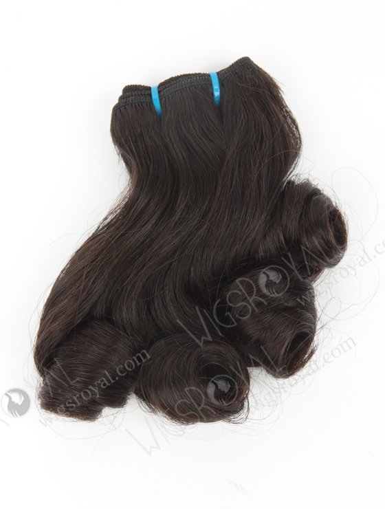 In Stock 7A Peruvian Virgin Hair 10" Double Drawn Wavy With Curl Tip Natural Color Machine Weft SM-6118-12695