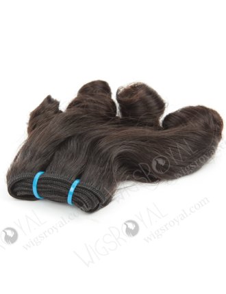 In Stock 7A Peruvian Virgin Hair 10" Double Drawn Wavy With Curl Tip Natural Color Machine Weft SM-6118