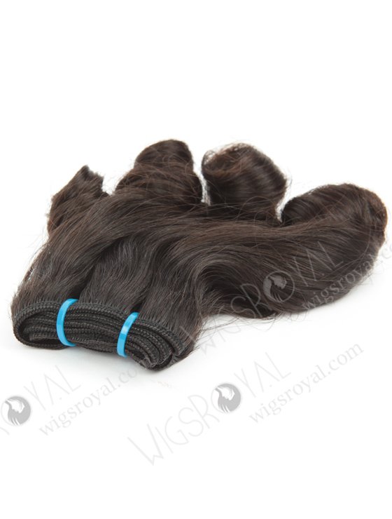 In Stock 7A Peruvian Virgin Hair 10" Double Drawn Wavy With Curl Tip Natural Color Machine Weft SM-6118-12697