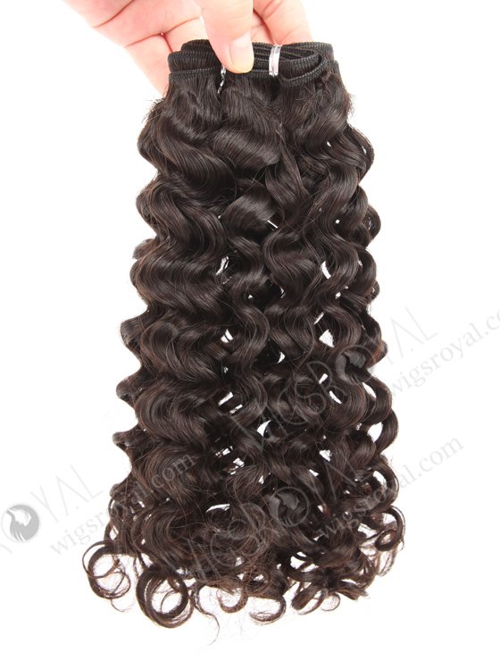 In Stock 7A Peruvian Virgin Hair 16" Double Drawn Water Curl Natural Color Machine Weft SM-6139-12843