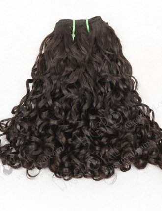In Stock 7A Peruvian Virgin Hair 12" Double Drawn Bouncy Curl Natural Color Machine Weft SM-621