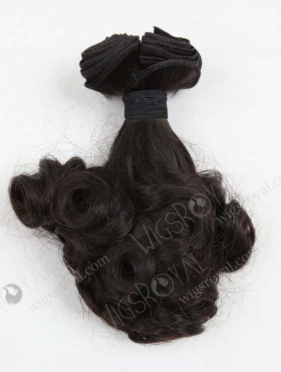 In Stock 7A Peruvian Virgin Hair 10" Double Drawn Tighter Tip Curl Natural Color Machine Weft SM-649-13196