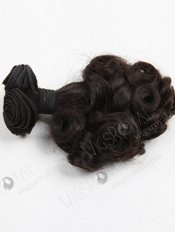 In Stock 7A Peruvian Virgin Hair 10" Double Drawn Tighter Tip Curl Natural Color Machine Weft SM-649-13197