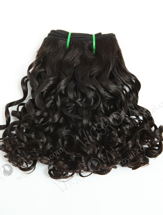 In Stock 7A Peruvian Virgin Hair 10" Double Drawn Bouncy Curl Natural Color Machine Weft SM-620-13043