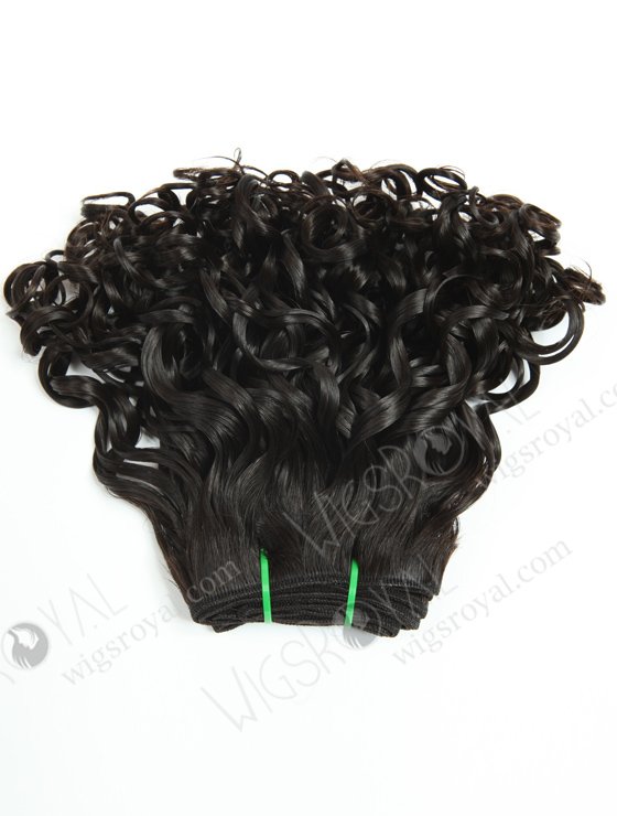 In Stock 7A Peruvian Virgin Hair 10" Double Drawn Bouncy Curl Natural Color Machine Weft SM-620-13045