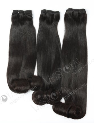 In Stock 7A Peruvian Virgin Hair 20" Double Drawn Straight with Roll Curl Tip Natural Color Machine Weft SM-669