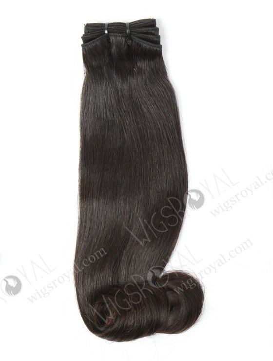 In Stock 7A Peruvian Virgin Hair 16" Double Drawn Straight with Roll Curl Tip Natural Color Machine Weft SM-667-13176