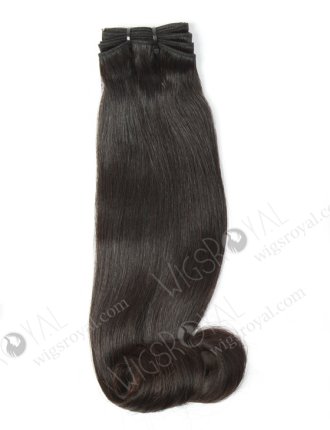 In Stock 7A Peruvian Virgin Hair 16" Double Drawn Straight with Roll Curl Tip Natural Color Machine Weft SM-667