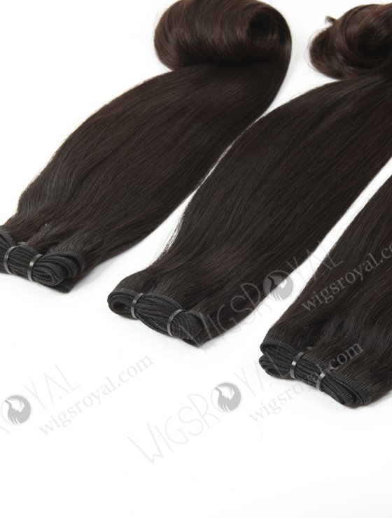 In Stock 7A Peruvian Virgin Hair 16" Double Drawn Straight with Roll Curl Tip Natural Color Machine Weft SM-667-13177