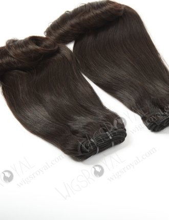 In Stock 7A Peruvian Virgin Hair 12" Double Drawn Straight with Roll Curl Tip Natural Color Machine Weft SM-665