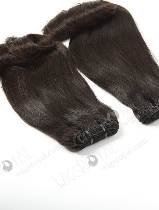 In Stock 7A Peruvian Virgin Hair 12" Double Drawn Straight with Roll Curl Tip Natural Color Machine Weft SM-665-13167