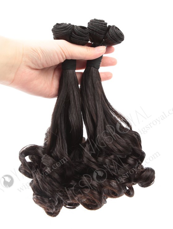 In Stock 7A Peruvian Virgin Hair 16" Double Drawn Tighter Tip Curl Natural Color Machine Weft SM-657-13206