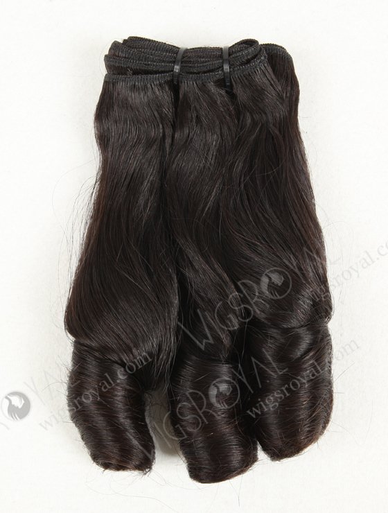 In Stock 7A Peruvian Virgin Hair 12" Double Drawn Straight with Spiral Curl Tip Natural Color Machine Weft SM-651-13107