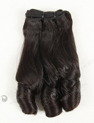 In Stock 7A Peruvian Virgin Hair 12" Double Drawn Straight with Spiral Curl Tip Natural Color Machine Weft SM-651