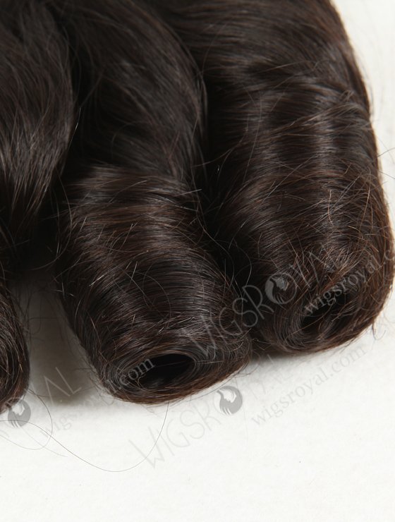 In Stock 7A Peruvian Virgin Hair 12" Double Drawn Straight with Spiral Curl Tip Natural Color Machine Weft SM-651-13108