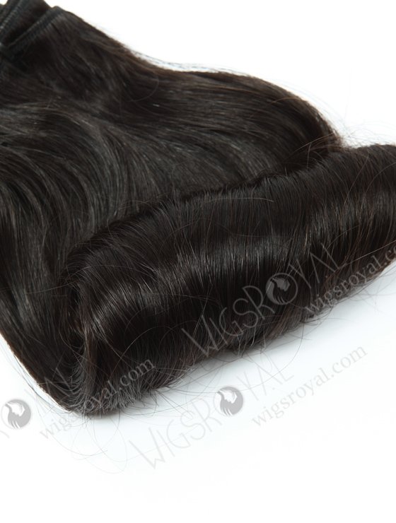 In Stock 7A Peruvian Virgin Hair 10" Double Drawn Straight with Roll Curl Tip Natural Color Machine Weft SM-682-13163