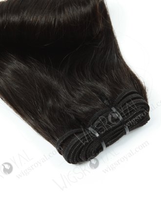 In Stock 7A Peruvian Virgin Hair 10" Double Drawn Straight with Roll Curl Tip Natural Color Machine Weft SM-682