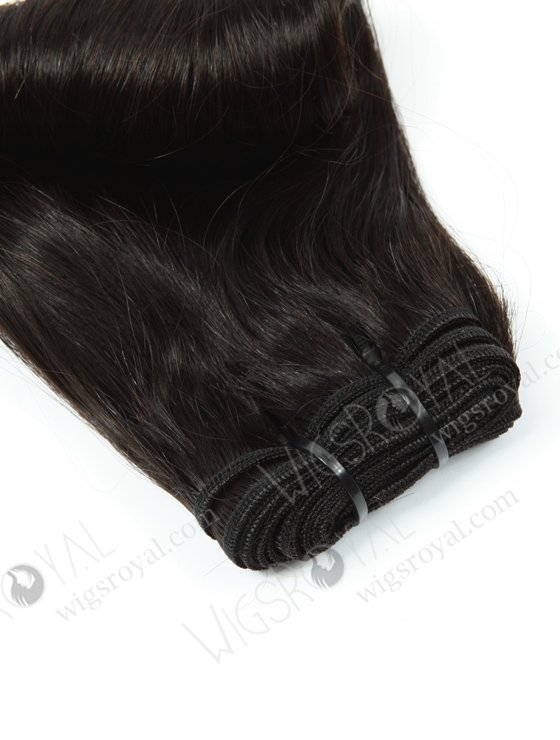 In Stock 7A Peruvian Virgin Hair 10" Double Drawn Straight with Roll Curl Tip Natural Color Machine Weft SM-682-13161