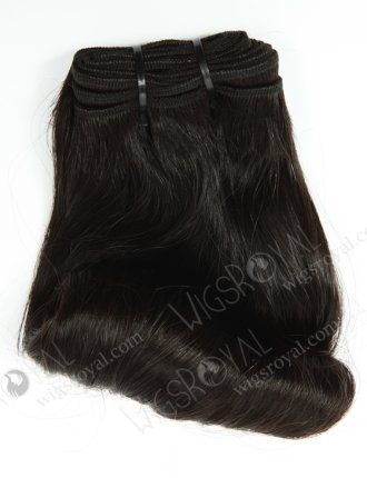 In Stock 7A Peruvian Virgin Hair 10" Double Drawn Straight with Roll Curl Tip Natural Color Machine Weft SM-682