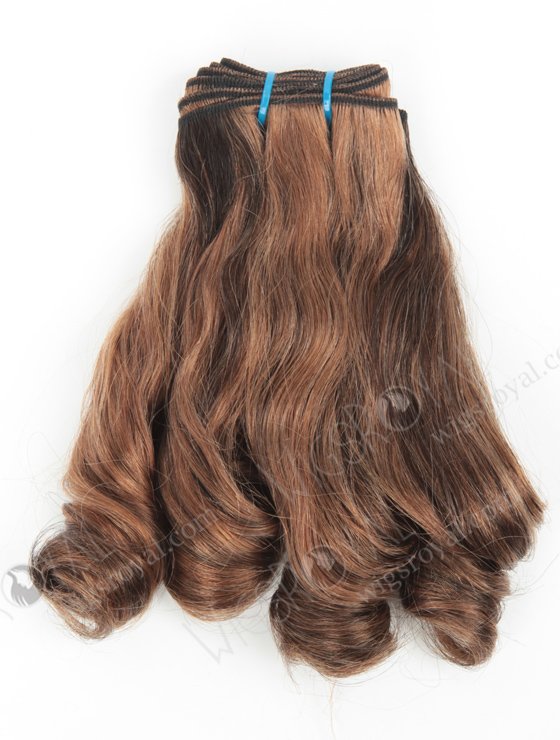 In Stock 7A Peruvian Virgin Hair 10" Double Drawn Wavy With Curl Tip 10/2# Evenly Blended Machine Weft SM-6115-12964