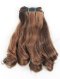 In Stock 7A Peruvian Virgin Hair 10" Double Drawn Wavy With Curl Tip 10/2# Evenly Blended Machine Weft SM-6115